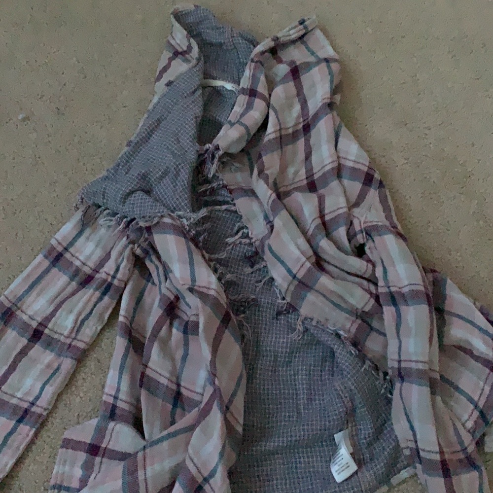 girls flannel cardigan